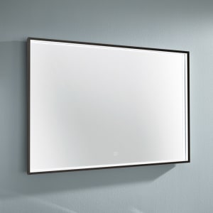 Puris Rounds Badspiegel mit LED-Alurahmen in Schwarz Matt, 60 cm Durchmesser