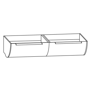 Puris Rounds Waschtischunterschrank für Aufsatzwaschtisch 142 cm mit 1 Auszug, Griff 329