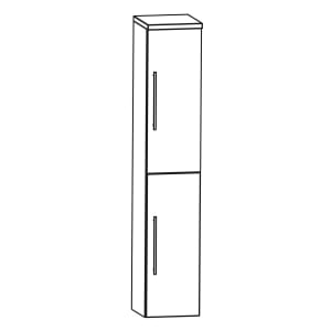 Puris Speed Hochschrank 40 cm mit 2 Türen, Anschlag rechts