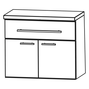 Puris Star Line Unterschrank 60 x 30 x 50,8 cm mit 1 Schubkasten und 2 Türen, Griff 294