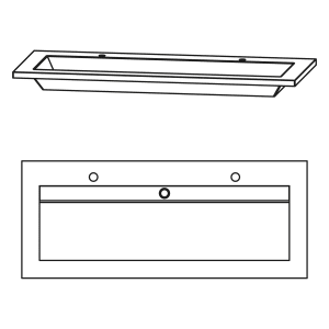 Puris Star Line Mineralguss Serie A Möbel-Doppelwaschtisch 120 cm