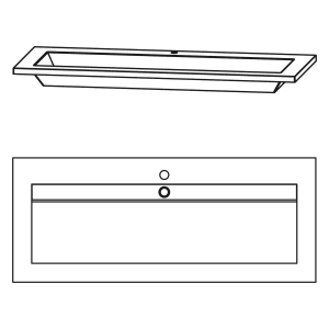 Puris Star Line Mineralguss Serie A Möbel-Waschtisch 120 cm