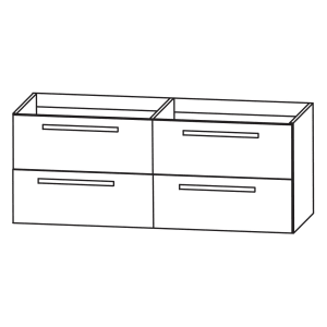 Puris Star Line Waschtischunterschrank 120 x 47 x 48 cm, für Mineralgusswaschtische, mit 4 Auszügen, Griff 294