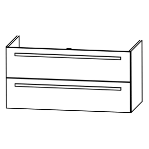 Puris Star Line Waschtischunterschrank 90 x 47 x 48 cm, für Mineralgusswaschtische, mit 2 Auszügen, Griff 329