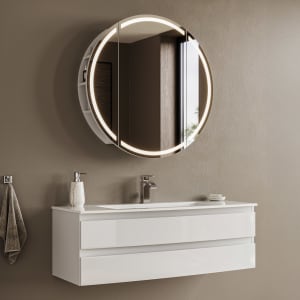 Puris Vora Badmöbel-Set 121,2 cm inkl. Spiegelschrank rund