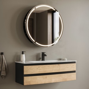 Puris Vora Badmöbel-Set 121,2 cm inkl. Spiegelschrank rund
