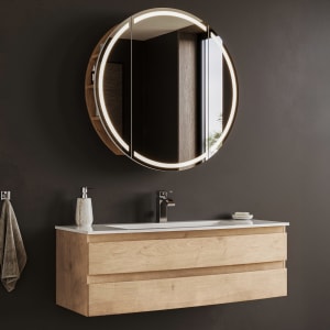 Puris Vora Badmöbel-Set 121,2 cm inkl. Spiegelschrank rund