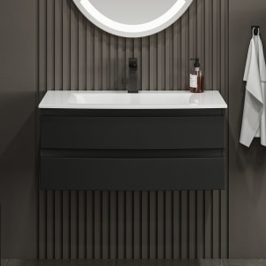 Puris Vora Badmöbel-Set 91,2 cm evermite Waschtisch mit Unterschrank