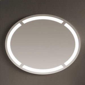 Puris Vora Flächenspiegel oval mit Spiegelheizung, waagerechte Montage