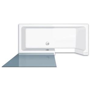 Repabad Easy-in Badewanne 170 Türe rechts Eckeinbau links, mit Glasabtrennung