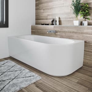 Riho Desire Corner Back-2-Wall Vorwand-Badewanne 170 x 77 cm, rechts, mit Riho Fall und LED Beleuchtung