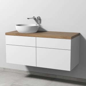 Sanipa 2morrow Badmöbel-Set 120,4 cm mit Keramik-Waschtisch Artis rund, links