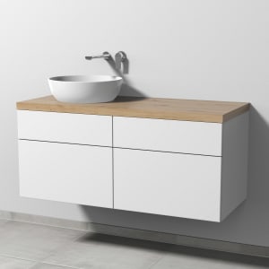 Sanipa 2morrow Badmöbel-Set 120,4 cm mit Keramik-Waschtisch Artis rund, links