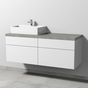 Sanipa 2morrow Badmöbel-Set 140,4 cm mit Keramik-Waschtisch Memento 2.0 links