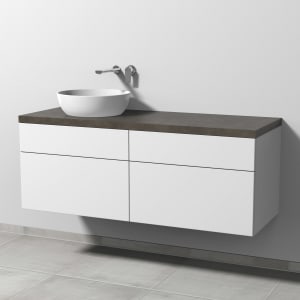 Sanipa 2morrow Badmöbel-Set 140,4 cm mit Keramik-Waschtisch Artis rund, links