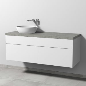 Sanipa 2morrow Badmöbel-Set 140,4 cm mit Keramik-Waschtisch Artis rund, links