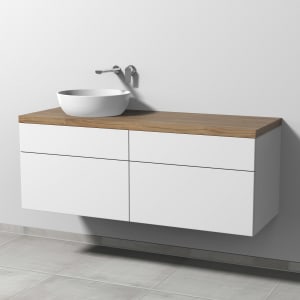 Sanipa 2morrow Badmöbel-Set 140,4 cm mit Keramik-Waschtisch Artis rund, links