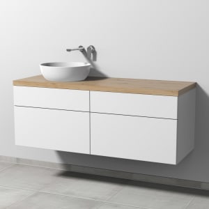 Sanipa 2morrow Badmöbel-Set 140,4 cm mit Keramik-Waschtisch Artis rund, links