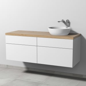 Sanipa 2morrow Badmöbel-Set 140,4 cm mit Keramik-Waschtisch Artis rund, rechts