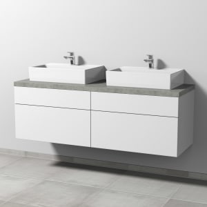Sanipa 2morrow Badmöbel-Set 160,4 cm mit 2 Keramik-Waschtischen Memento 2.0