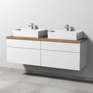 Sanipa 2morrow Badmöbel-Set 160,4 cm mit 2 Keramik-Waschtischen Memento 2.0