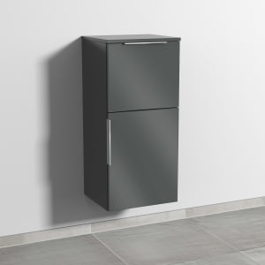 Sanipa 3way Mittelschrank 40 cm, 1 Auszug, 1 Tür mit Anschlag rechts, mit Aufsatz-Griff