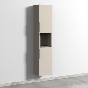 Sanipa 3way Hochschrank 35 cm, 1 offenes Fach, 2 Türen mit Türanschlag rechts, mit Aufsatzgriff