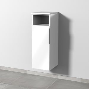 Sanipa 3way Mittelschrank 30 cm, 1 Tür mit Anschlag links, 1 offenes Fach, mit Aufsatz-Griff