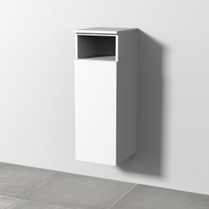 Sanipa 3way Mittelschrank 30 cm, 1 Tür mit Anschlag links, 1 offenes Fach, Push to open