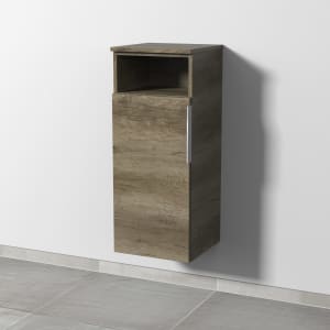 Sanipa 3way Mittelschrank 35 cm, 1 Tür mit Anschlag links, 1 offenes Fach, mit Aufsatz-Griff