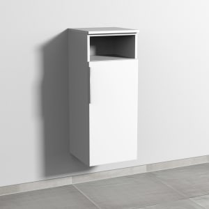 Sanipa 3way Mittelschrank 35 cm, 1 Tür mit Anschlag rechts, 1 offenes Fach, mit Aufsatz-Griff
