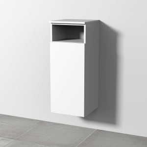 Sanipa 3way Mittelschrank 35 cm, 1 Tür mit Anschlag links, 1 offenes Fach, Push to open