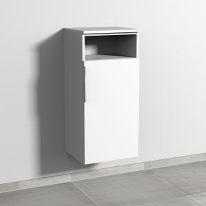 Sanipa 3way Mittelschrank 40 cm, 1 Tür mit Anschlag rechts, 1 offenes Fach, mit Aufsatz-Griff