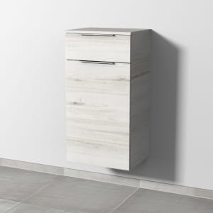 Sanipa 3way Mittelschrank 45 cm, 1 Auszug, 1 Wäschekorbklappe, mit Aufsatz-Griff