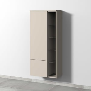 Sanipa 3way Stauraumschrank 60 cm, 1 Tür Anschlag links, Push to open, 1 offenes Fach, 1 Auszug