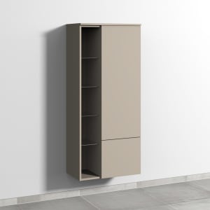 Sanipa 3way Stauraumschrank 60 cm, 1 Tür Anschlag rechts, Push to open, 1 offenes Fach, 1 Auszug