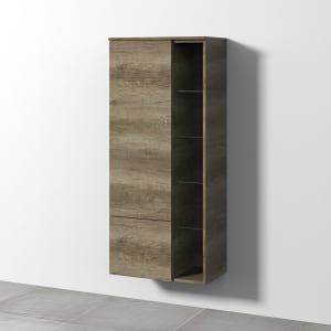 Sanipa 3way Stauraumschrank 60 cm, 1 Tür Anschlag links, Push to open, 1 offenes Fach, 1 Auszug