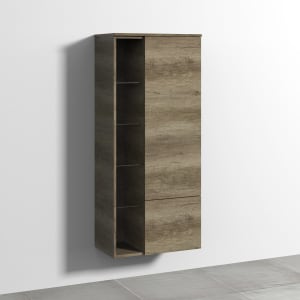 Sanipa 3way Stauraumschrank 60 cm, 1 Tür Anschlag rechts, Push to open, 1 offenes Fach, 1 Auszug