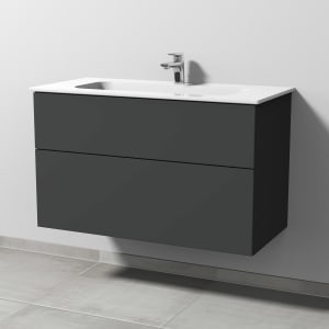 Sanipa 3way Kombination mit Keramikwaschtisch Design 100 cm, 2 Auszüge mit Push to open