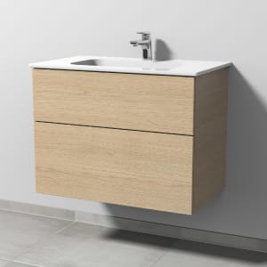 Sanipa 3way Kombination mit Keramikwaschtisch Design 80 cm, 2 Auszüge mit Push to open