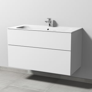 Sanipa 3way Kombination mit Keramikwaschtisch Finion 100 cm, 2 Auszüge mit Push to open