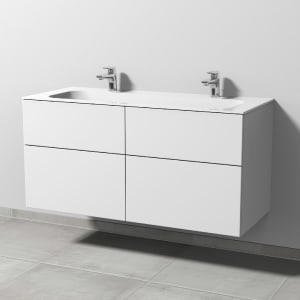 Sanipa 3way Kombination mit Keramik-Doppelwaschtisch Finion 120 cm, 4 Auszüge mit Push to open