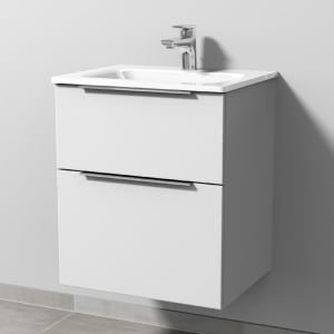 Sanipa 3way Kombination mit Glaswaschtisch 51,5 cm, 2 Auszüge mit Aufsatz-Griff