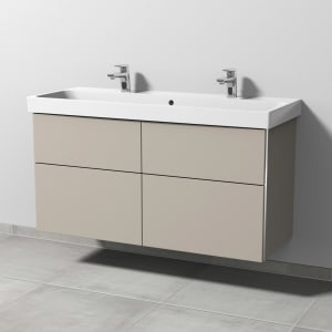 Sanipa 3way Keramik Doppelwaschtisch ProSmart mit Waschtischunterschrank 120 x 47 cm, mit 4 Auszügen