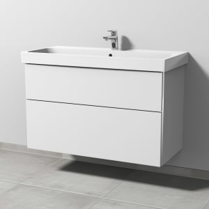 Sanipa 3way Keramikwaschtisch ProSmart mit Waschtischunterschrank 100 x 47 cm, mit 2 Auszügen