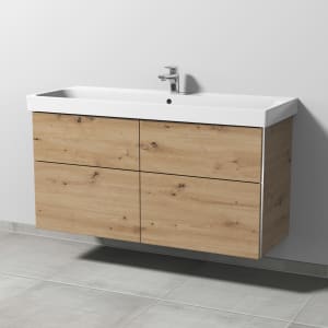 Sanipa 3way Keramikwaschtisch ProSmart mit Waschtischunterschrank 120 x 47 cm, mit 4 Auszügen