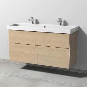 Sanipa 3way Keramik Doppelwaschtisch ProSmart mit Waschtischunterschrank 120 x 47 cm, mit 4 Auszügen