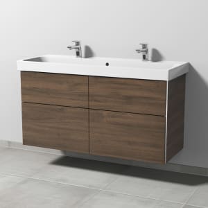 Sanipa 3way Keramik Doppelwaschtisch ProSmart mit Waschtischunterschrank 120 x 47 cm, mit 4 Auszügen