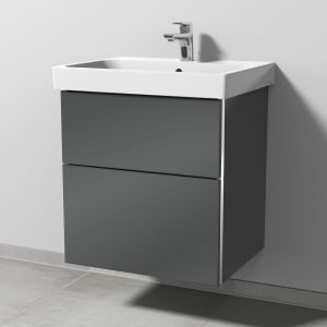 Sanipa 3way Keramikwaschtisch ProSmart mit Waschtischunterschrank 60 x 47 cm, mit 2 Auszügen