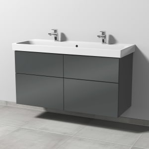 Sanipa 3way Keramik Doppelwaschtisch ProSmart mit Waschtischunterschrank 120 x 47 cm, mit 4 Auszügen